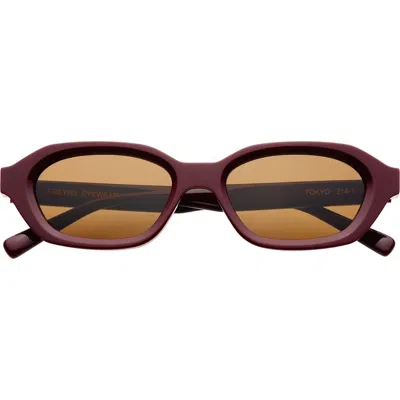 Freyrs Eyewear Tokyo Small Rectangular Sunglasses In Burgundy
