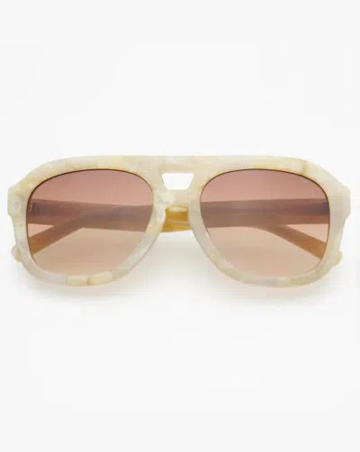 Freyrs Eyewear Voyager Acetate Oversized Aviator Sunglasses In Gray Pearl In Multi