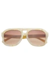 Freyrs Eyewear Voyager Oversized Aviator Sunglasses In Neutral