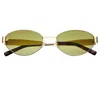 Freyrs Eyewear Women's Soho Oval Sunglasses In Green In Gold