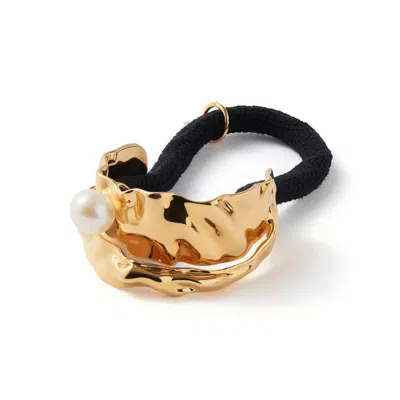 Frida & Florence Women's Cool Breeze Pearl Gold Hair Tie