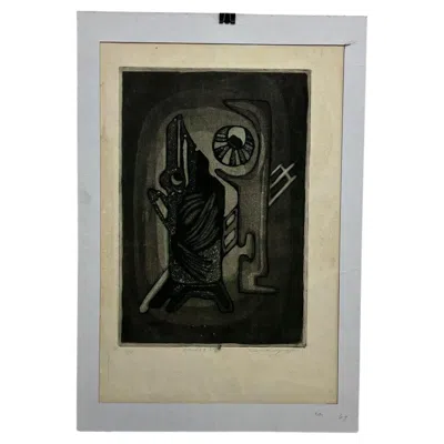 Pre-owned Frida Kahlo Pez Abstract Paper Engraving, Limited Edition 6/25, Maria Teresa Vieyra Rincon In Gray