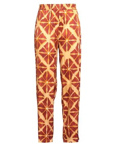 Frida Madè Woman Pants Apricot Size L Viscose, Elastane In Orange