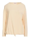 Frida Madè Woman Top Cream Size L Cotton, Elastane In Orange