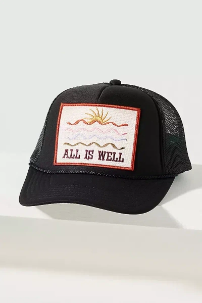 Friday Feelin All Is Well Trucker Hat In Black