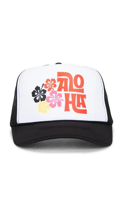 Friday Feelin Aloha Floral Hat In Black