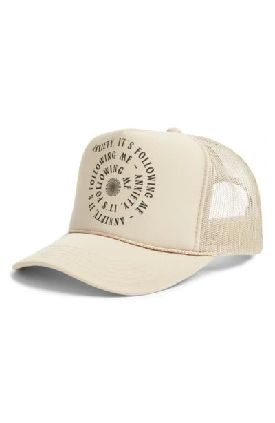 Friday Feelin ' Anxiety Is Following Me Trucker Hat In Neutral