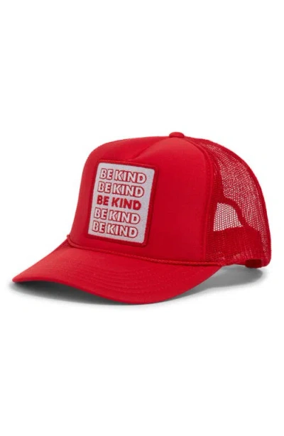 Friday Feelin ' Be Kind Patch Trucker Hat In Red
