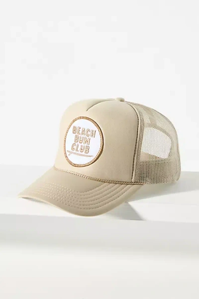 Friday Feelin Beach Bum Trucker Hat In Beige