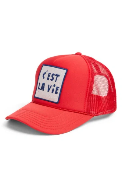 Friday Feelin ' C'est La Vie Trucker Hat In Orange