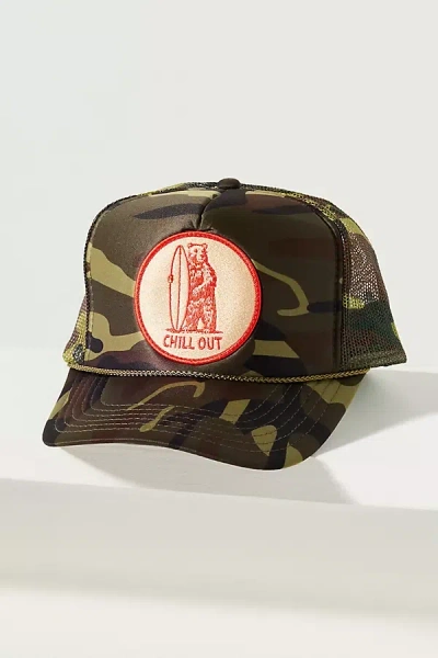 Friday Feelin Chill Out Trucker Cap In Green