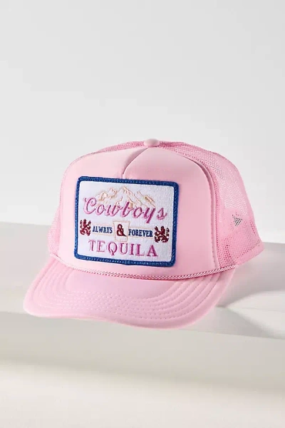 Friday Feelin Cowboys & Tequila Trucker Hat In Pink