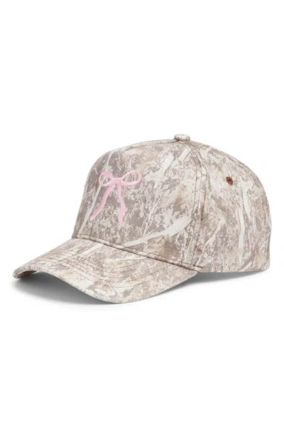 Friday Feelin ' Embroidered Bow Snapback Hat In Gray