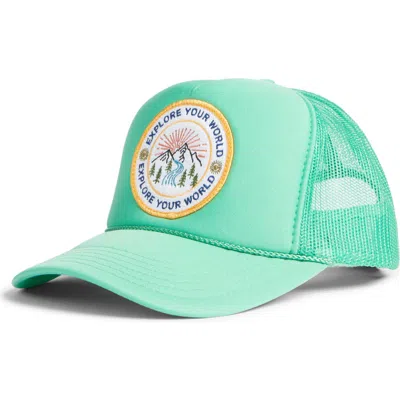Friday Feelin ' Explore Your World Trucker Hat In Green