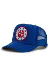 Friday Feelin ' Freedom Patch Trucker Hat In Royal