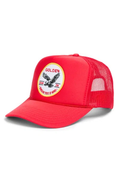 Friday Feelin ' Golden Sunshine State Trucker Hat In Red
