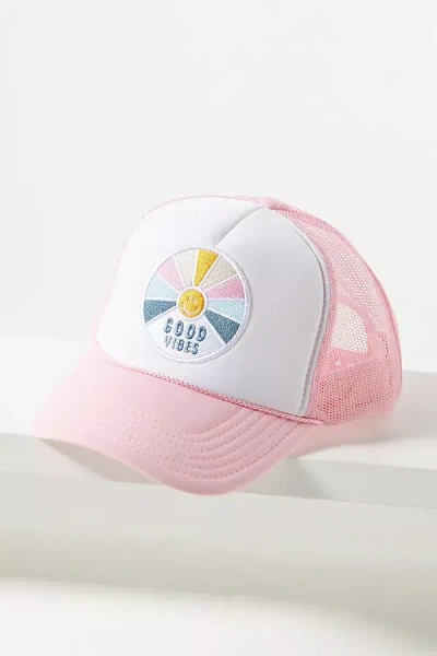 Friday Feelin Good Vibes Trucker Hat In Pink