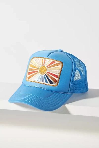 Friday Feelin Happy Rays Trucker Hat In Blue