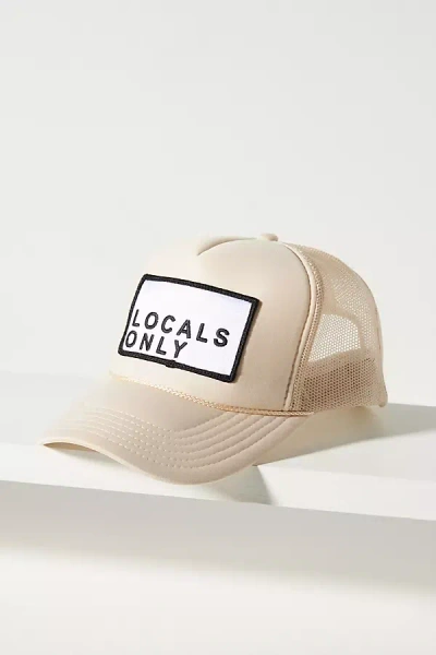 Friday Feelin Locals Only Trucker Hat In Beige