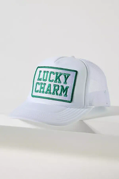 Friday Feelin Lucky Charm Trucker Hat In White