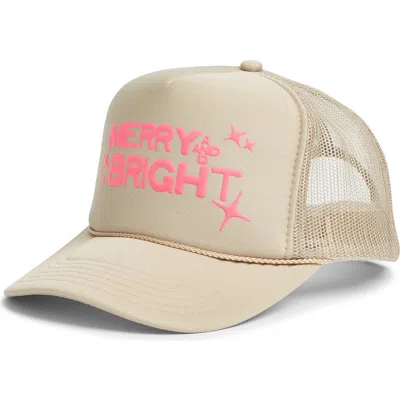 Friday Feelin ' Merry Bright Stars Trucker Hat In Brown