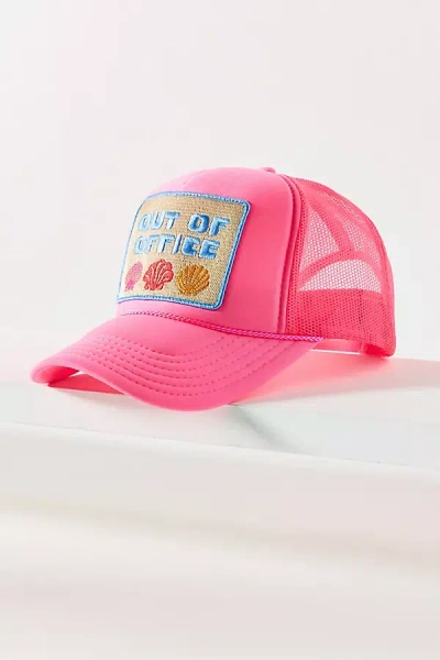Friday Feelin Out Of Office Trucker Hat In Pink