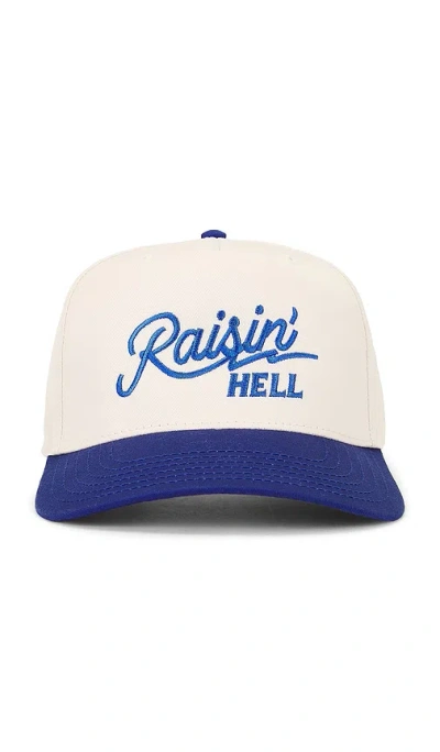 Friday Feelin Raisin Hell Hat In Cream & Blue