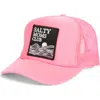 Friday Feelin ' Salty Moms Club Patch Trucker Hat In Pink