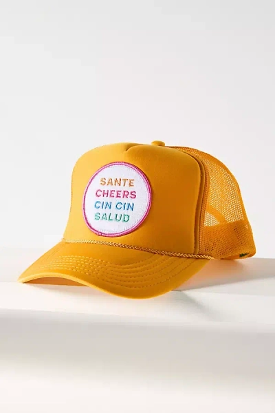 Friday Feelin Salud Trucker Hat In Yellow