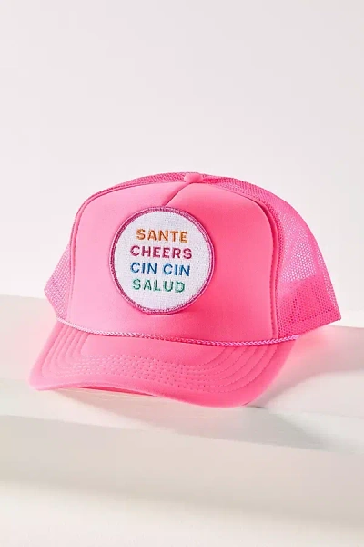 Friday Feelin Salud Trucker Hat In Pink