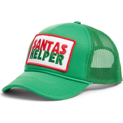 Friday Feelin ' Santa's Helper Patch Trucker Hat In Green