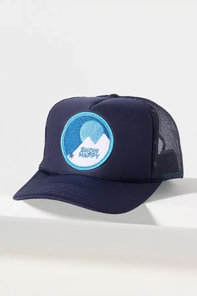 Friday Feelin Snow Happy Trucker Hat In Blue