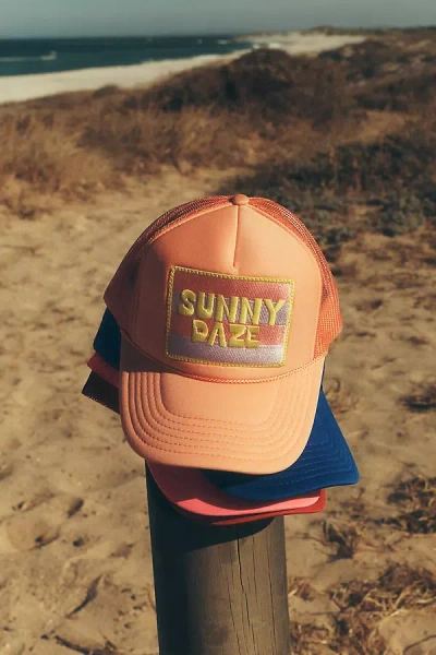 Friday Feelin Sunny Daze Trucker Hat In Orange