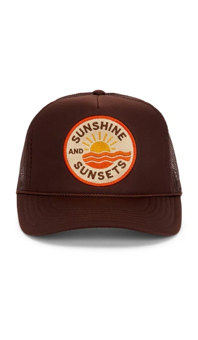 Friday Feelin Sunshine & Sunsets Hat In Brown