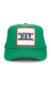 Friday Feelin Support Day Drinking Trucker Hat In Green