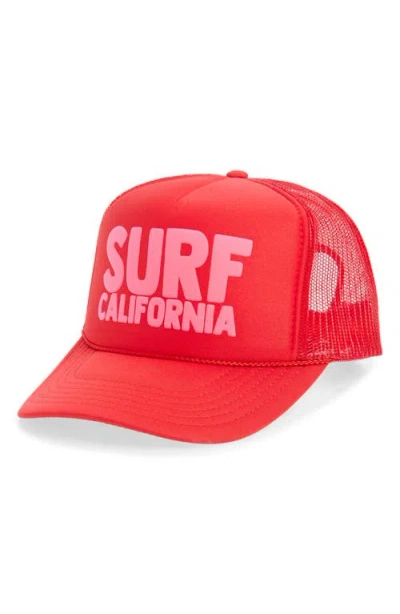 Friday Feelin ' Surf California Trucker Hat In Green
