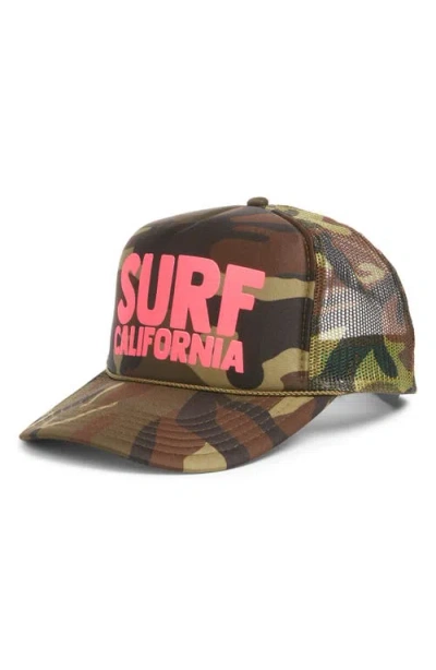 Friday Feelin ' Surf California Trucker Hat In Green