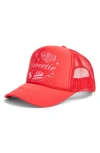 Friday Feelin ' Sweetie Trucker Hat In Red