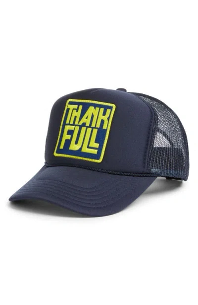 Friday Feelin ' Thankful Trucker Hat In Blue