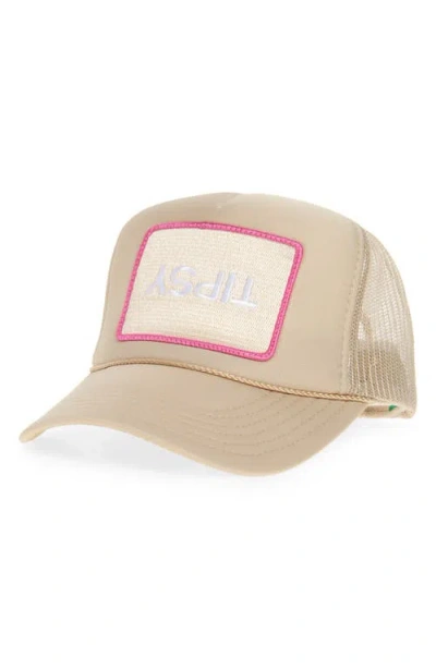 Friday Feelin ' Tipsy Patch Trucker Hat In Brown