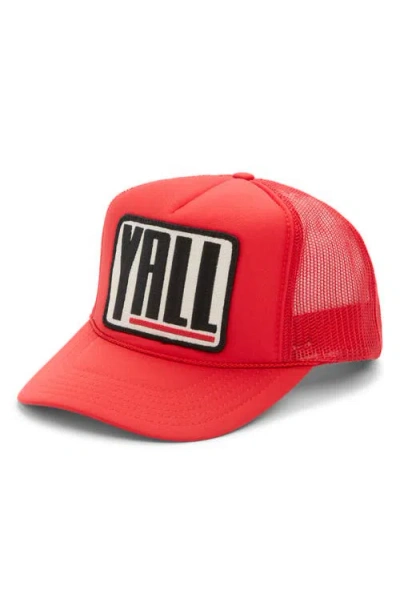 Friday Feelin ' Y'all Patch Trucker Hat In Red