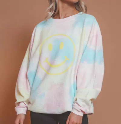 Friday + Saturday All Smiles Corded Sweatshirt In Multi