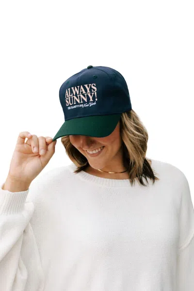 Friday + Saturday Always Sunny! Hat In Navy/green In Multi