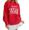 Friday + Saturday Lover Corded Sweatshirt In Red In Red