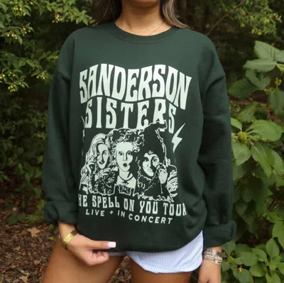 Friday + Saturday Sanderson Sisters Tour Sweatshirt In Forest Green
