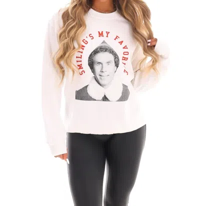 Friday + Saturday Smiling's My Favorite Sweatshirt In White