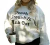Friday + Saturday Spook Around Sweatshirt In Taupe In Blue
