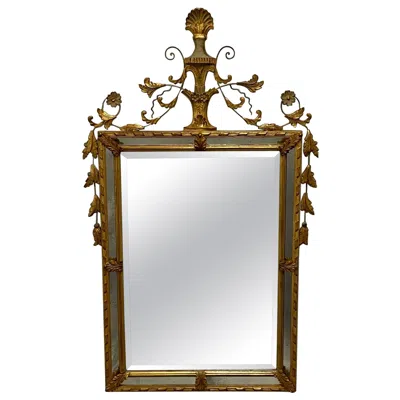 Pre-owned Friedman Brothers Adams Style Wall / Console / Pier Mirror, Giltwood, Floral Motif In Brown