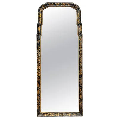Pre-owned Friedman Brothers Black Lacquer Chinoiserie Georgian Style Wall Mirror Att. To Friedman Bros.