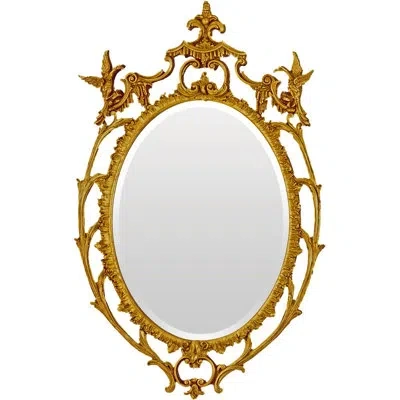 Friedman Brothers Chinese Chippendale Traditional Beveled Accent Mirror In Gold